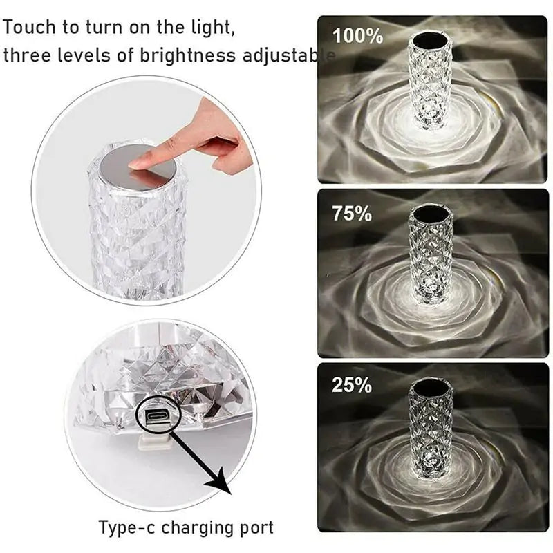 LED Crystal Table Lamp