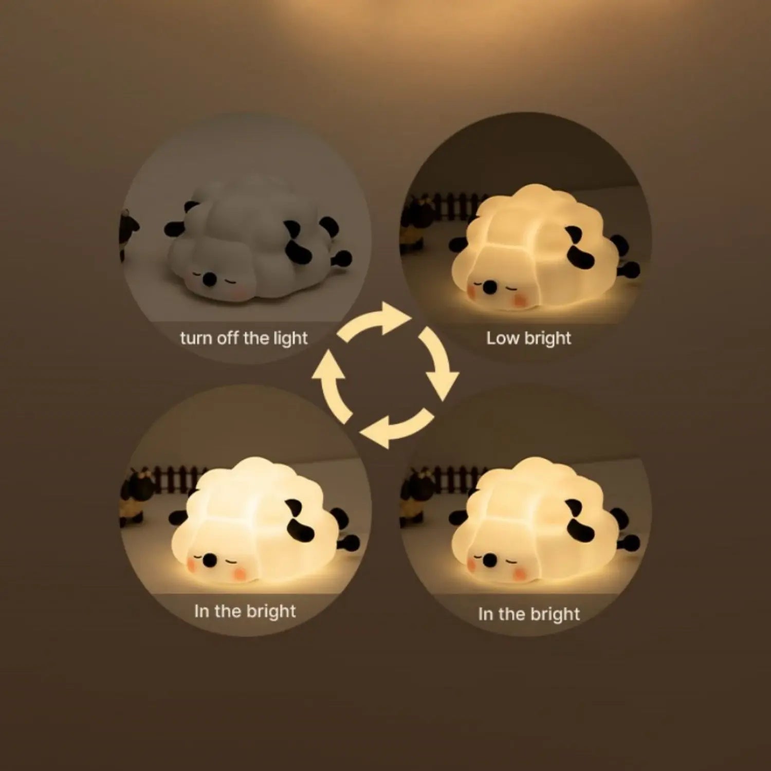 LED Night Lights Cute Sheep Panda Lamp