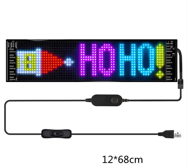 Programmable Car LED Sign LED Full-color Advertising Screen Ultra-thin Display Screen Custom Text Pattern Animation Display Car